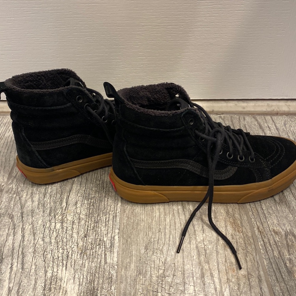 Suede Vans. Very warm and comfortable!
